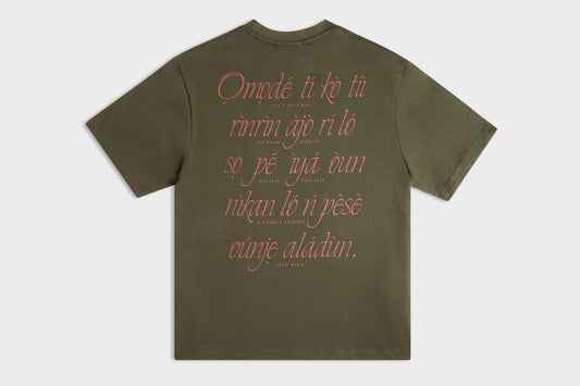 Psalm-Taofik Yoruba Script Tee – Olive