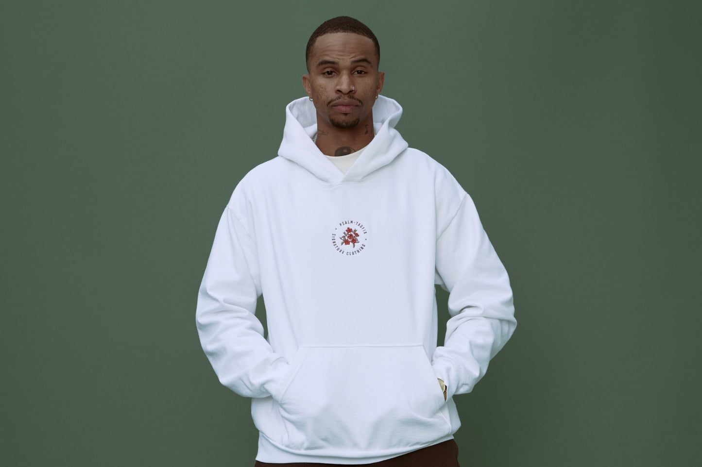 Flower Badge Hoodie - White