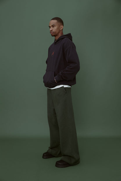 Flower Badge Hoodie - Navy