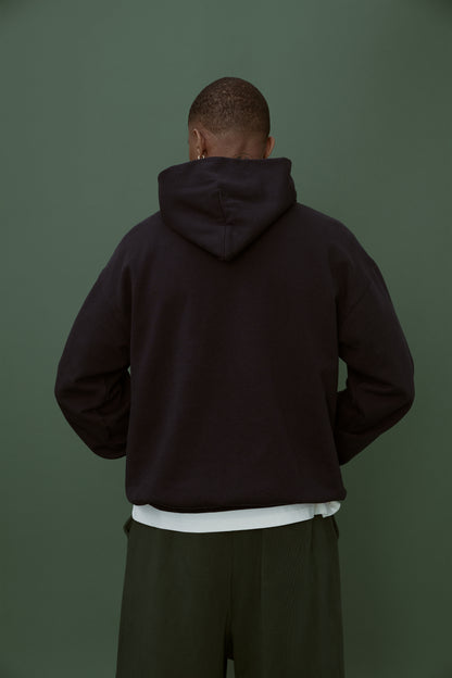 Flower Badge Hoodie - Navy