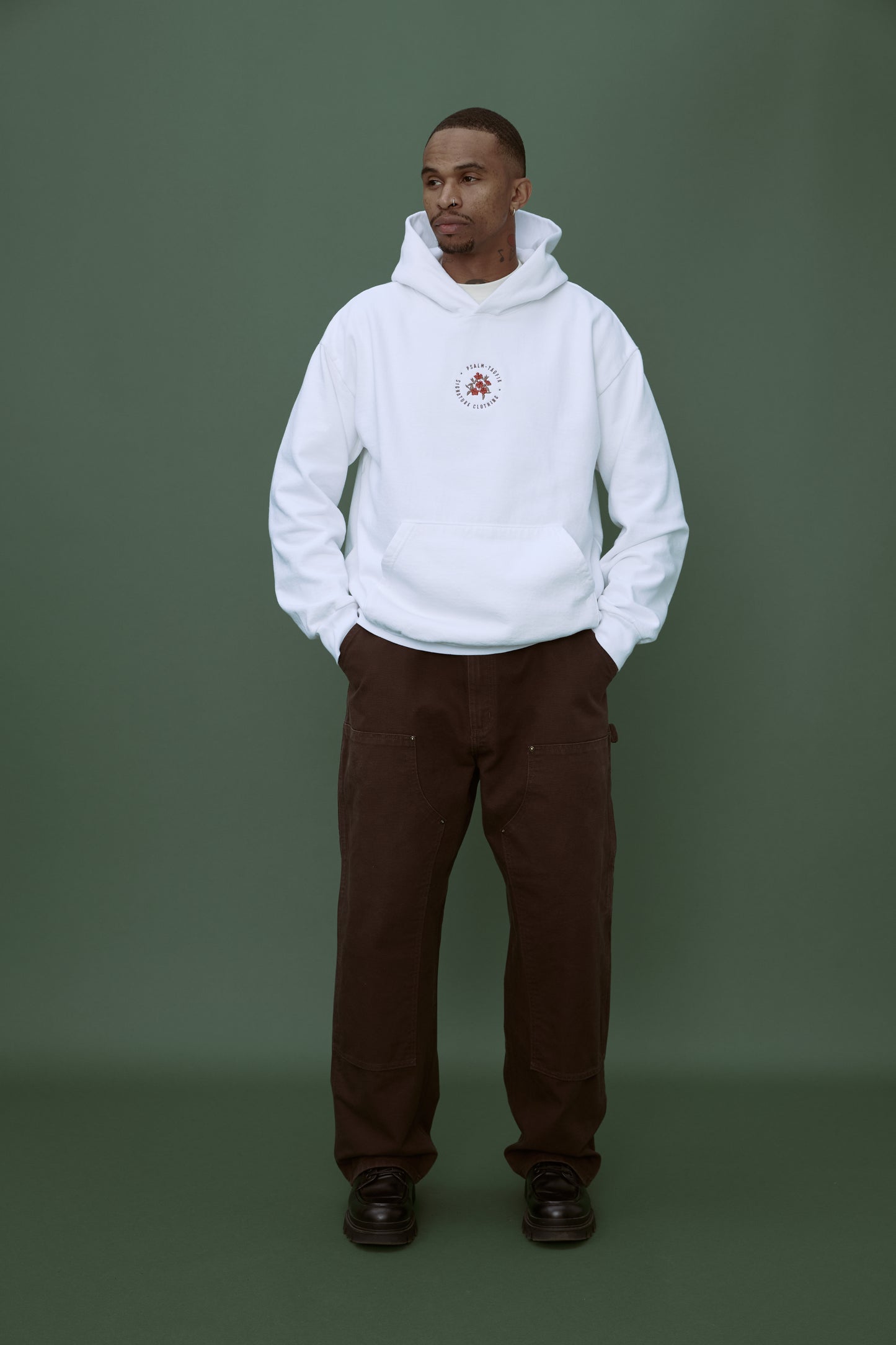 Flower Badge Hoodie - White