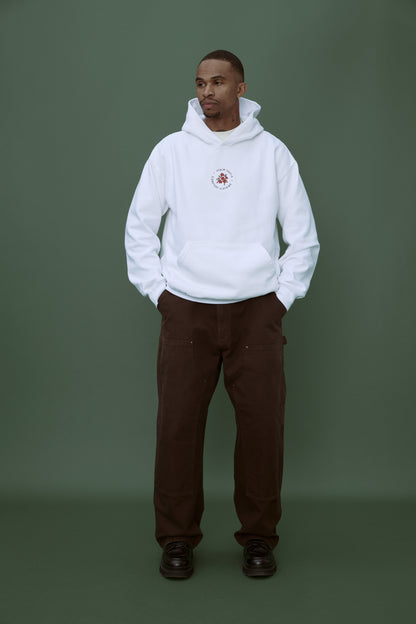 Flower Badge Hoodie - White