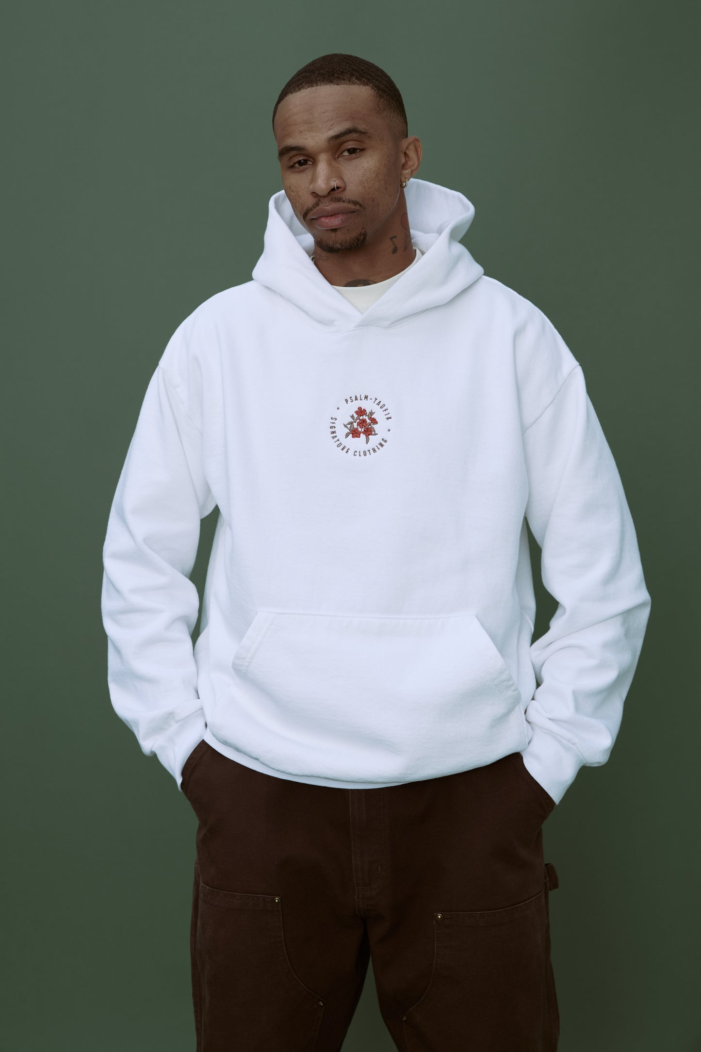 Flower Badge Hoodie - White