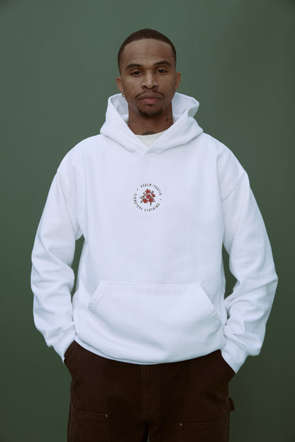 Flower Badge Hoodie - White
