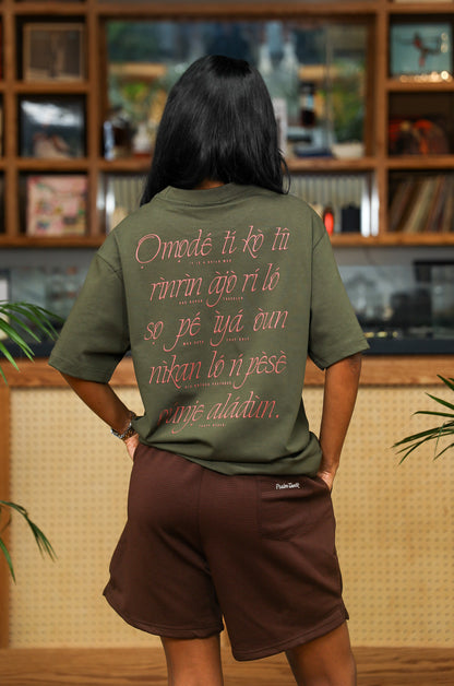 Psalm-Taofik Yoruba Script Tee – Olive